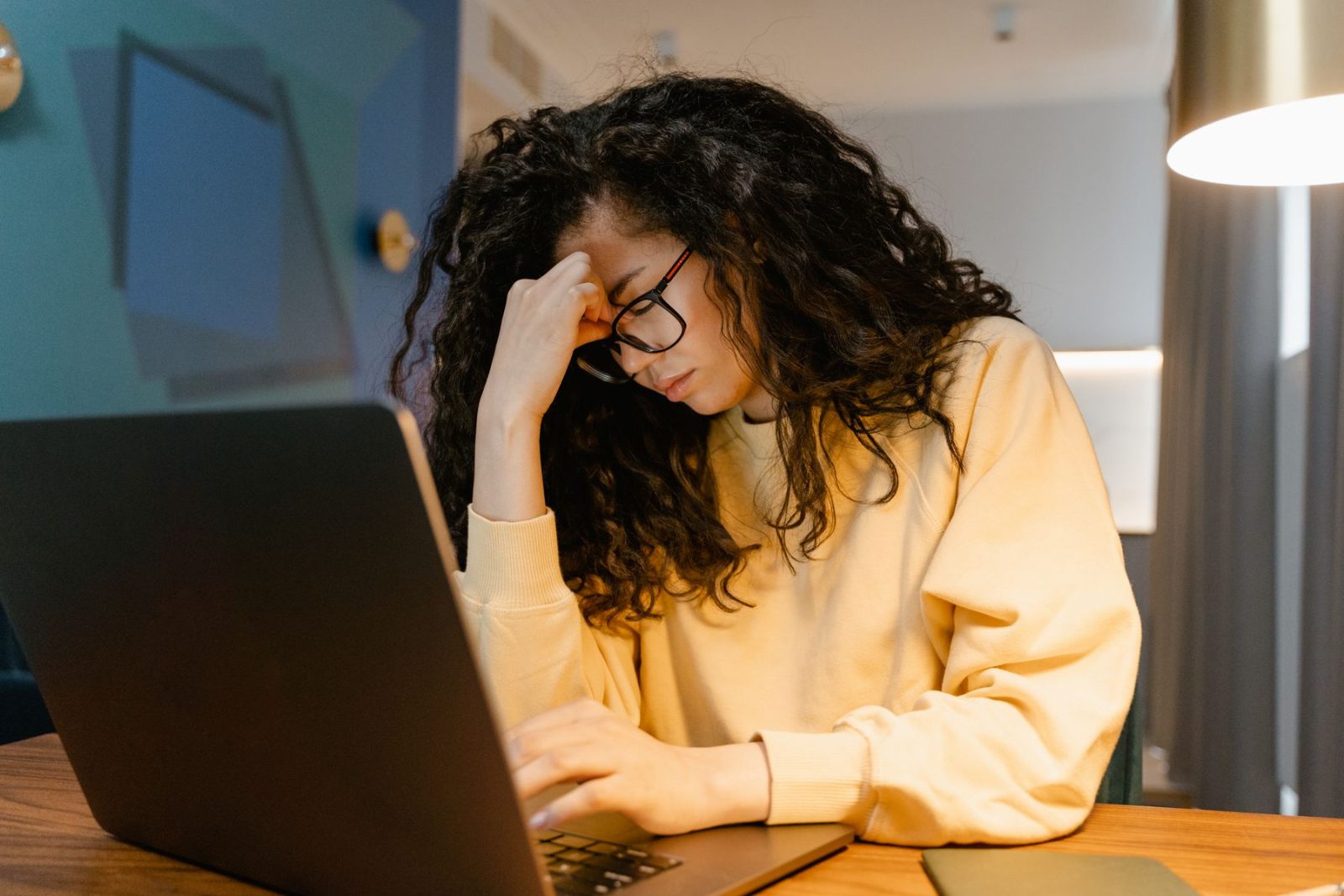 Person with tired, uncomfortable eyes after screen time