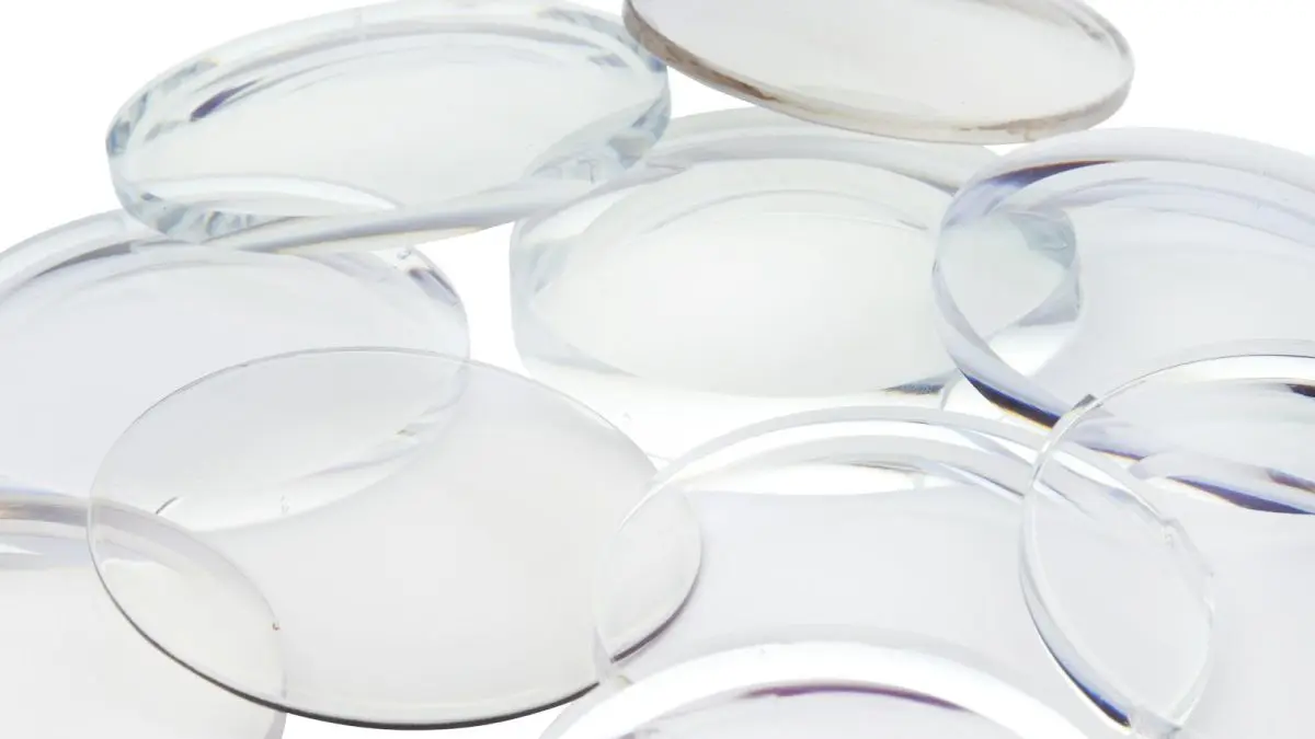 Soft contact lenses on a white surface